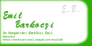 emil barkoczi business card